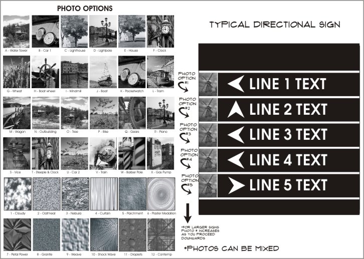 vintage series directional sign photo options